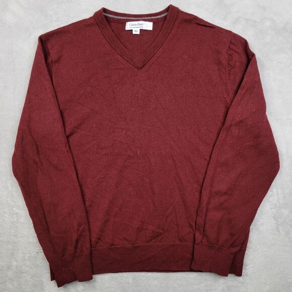 Calvin Klein Sweater Mens Large 100‎ Merino Wool Extra Fine Sweatshirt CK Adult - Picture 1 of 7